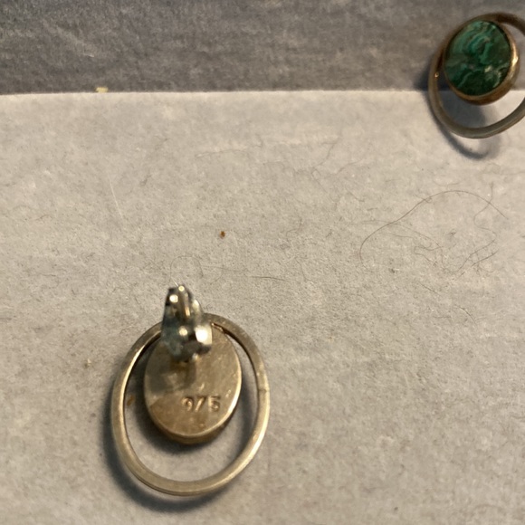RARE “975” Vintage silver and turquoise earrings - Picture 2 of 3